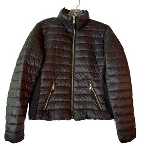 Lightweight Quilted Zip Jacket – Black Puffer Style, Size Large